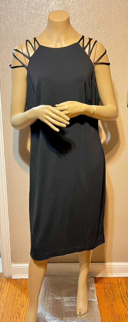 LAUREN Ralph Lauren Black Strappy Cocktail Party Dress Sleeveless Size 16